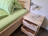 Appartement Monte Cristallo Schlafzimmer - Betten aus Zirbenholz