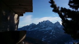 Skiurlaub Drei Zinnen - Ausblick von der Hahnspielhütte